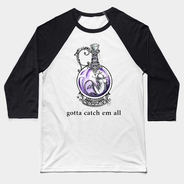 Imp In A Bottle - Quote Version 1 Baseball T-Shirt by Nat Ewert Art